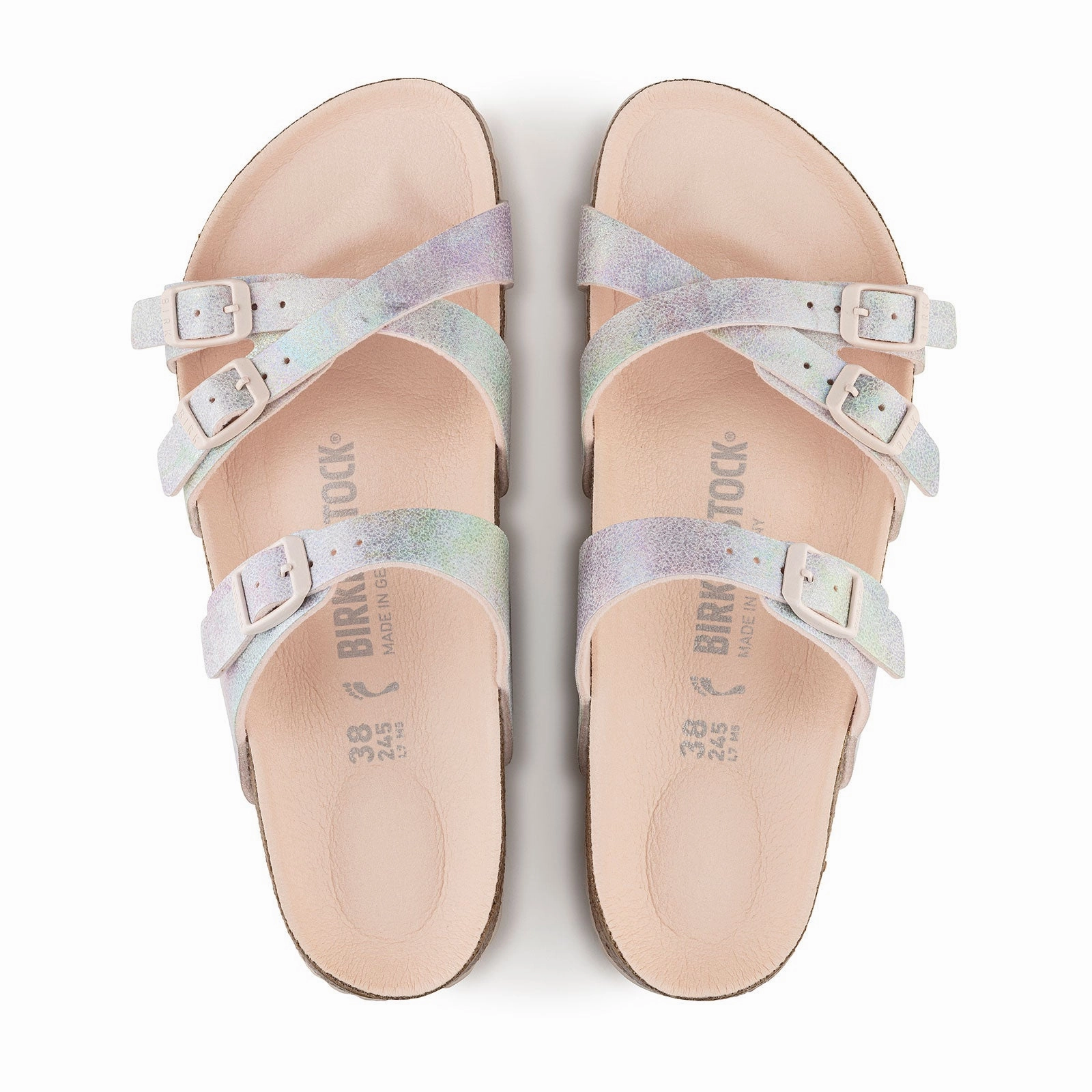 Air Touch Resort Mood Birkenstock Franca Vegan Slide Sandal (Women) - Iridescent Light Rose Microfiber