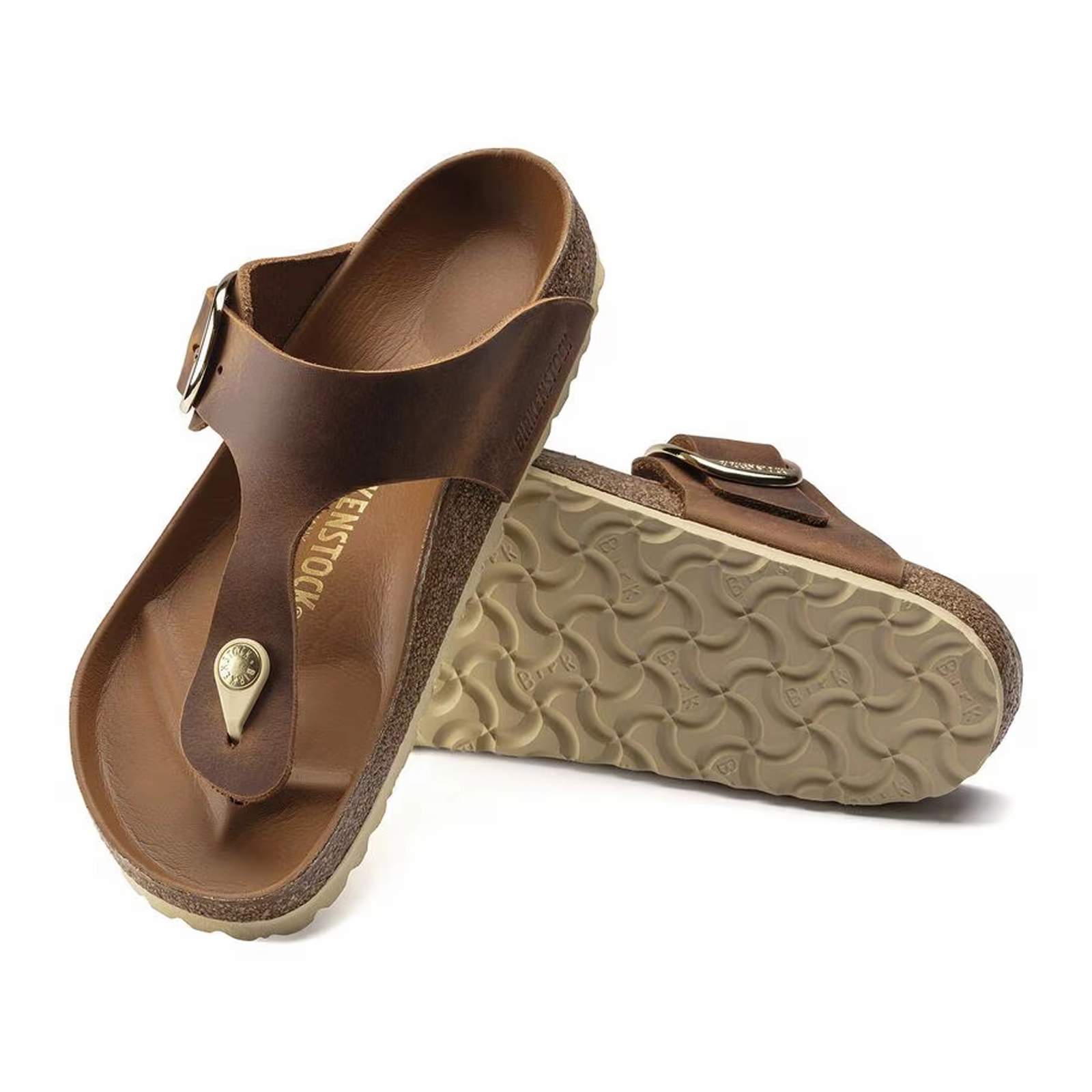 Relaxed Beach Shoes Waterproof Seam Birkenstock Gizeh Big Buckle Sandal (Women) - Cognac Leather