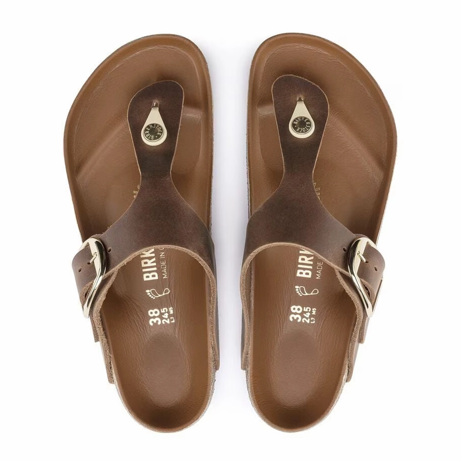 Birkenstock Gizeh Big Buckle Sandal (Women) - Cognac Leather Flight Day Light Travel Shoes