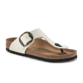Birkenstock Gizeh Big Buckle Vegan Sandal (Women) - Eggshell Canvas Supportive And Stylish buckle