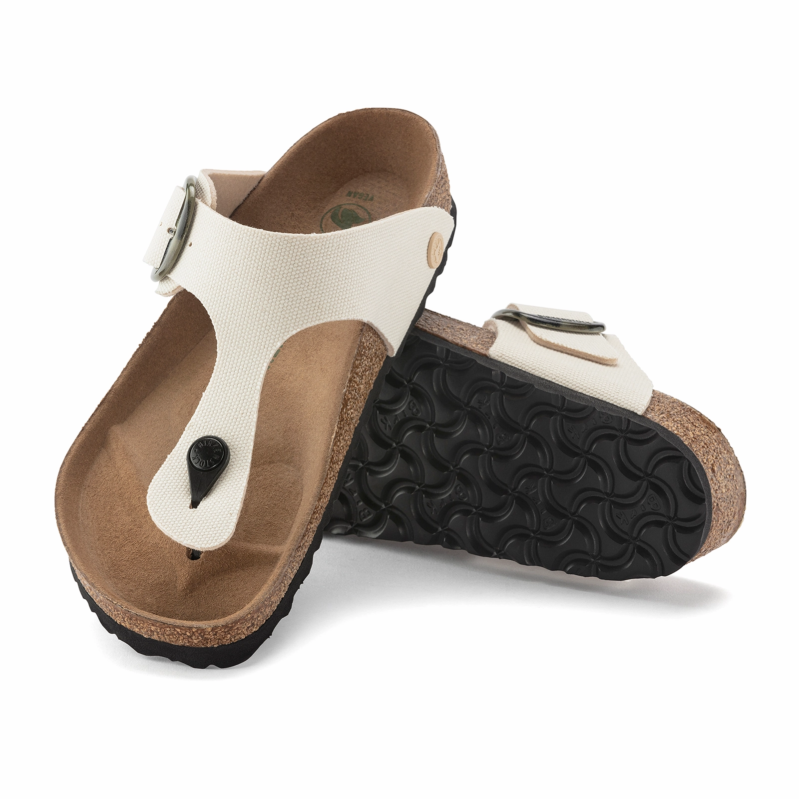 Weekend Walk hypoallergenic material Birkenstock Gizeh Big Buckle Vegan Sandal (Women) - Eggshell Canvas
