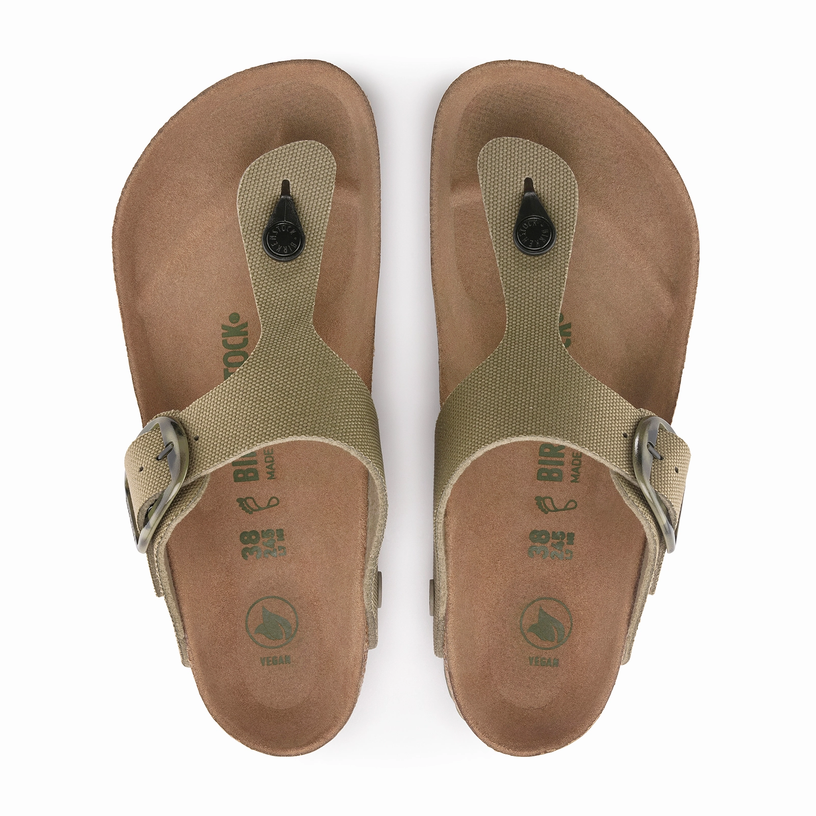 Birkenstock Gizeh Big Buckle Vegan Sandal (Women) - Faded Khaki Canvas Plantar Support
