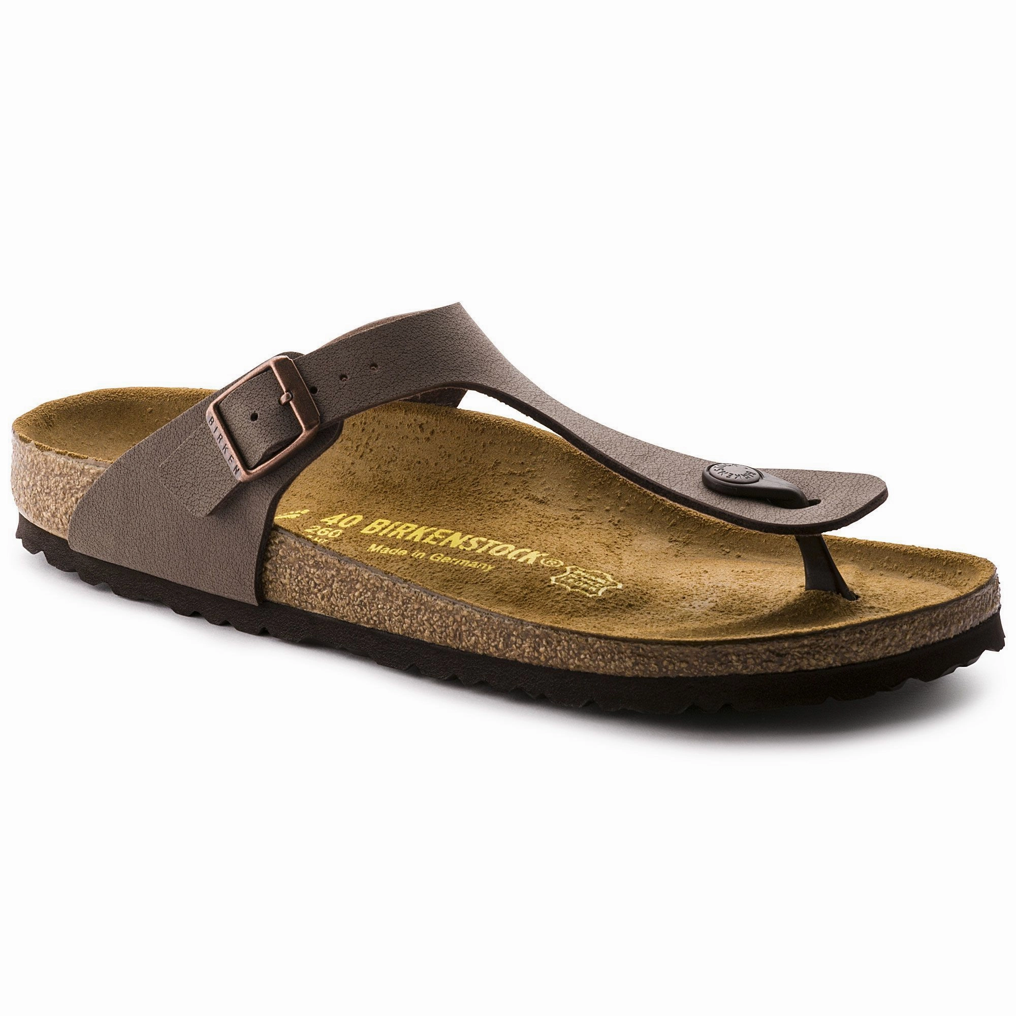 BIRKENSTOCK GIZEH MOCHA BIRKIBUC Microfiber Lining System Wide Fit Design