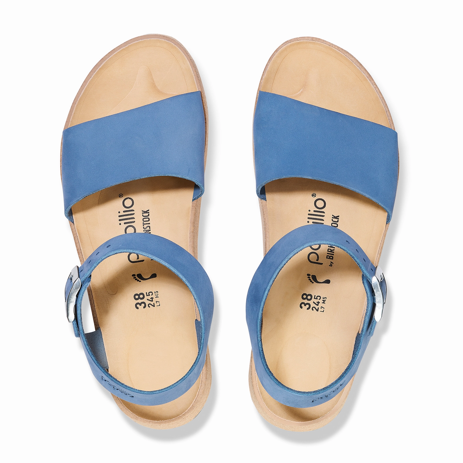 Sporty Outdoor Sandals Birkenstock Glenda Narrow Wedge Sandal (Women) - Elemental Blue Nubuck