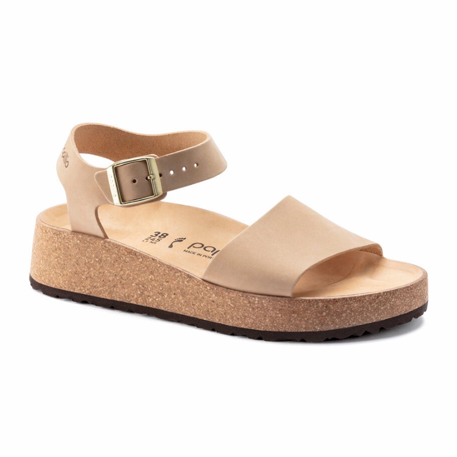 Step In Birkenstock Glenda Narrow Wedge Sandal (Women) - Sandcastle Nubuck Leather