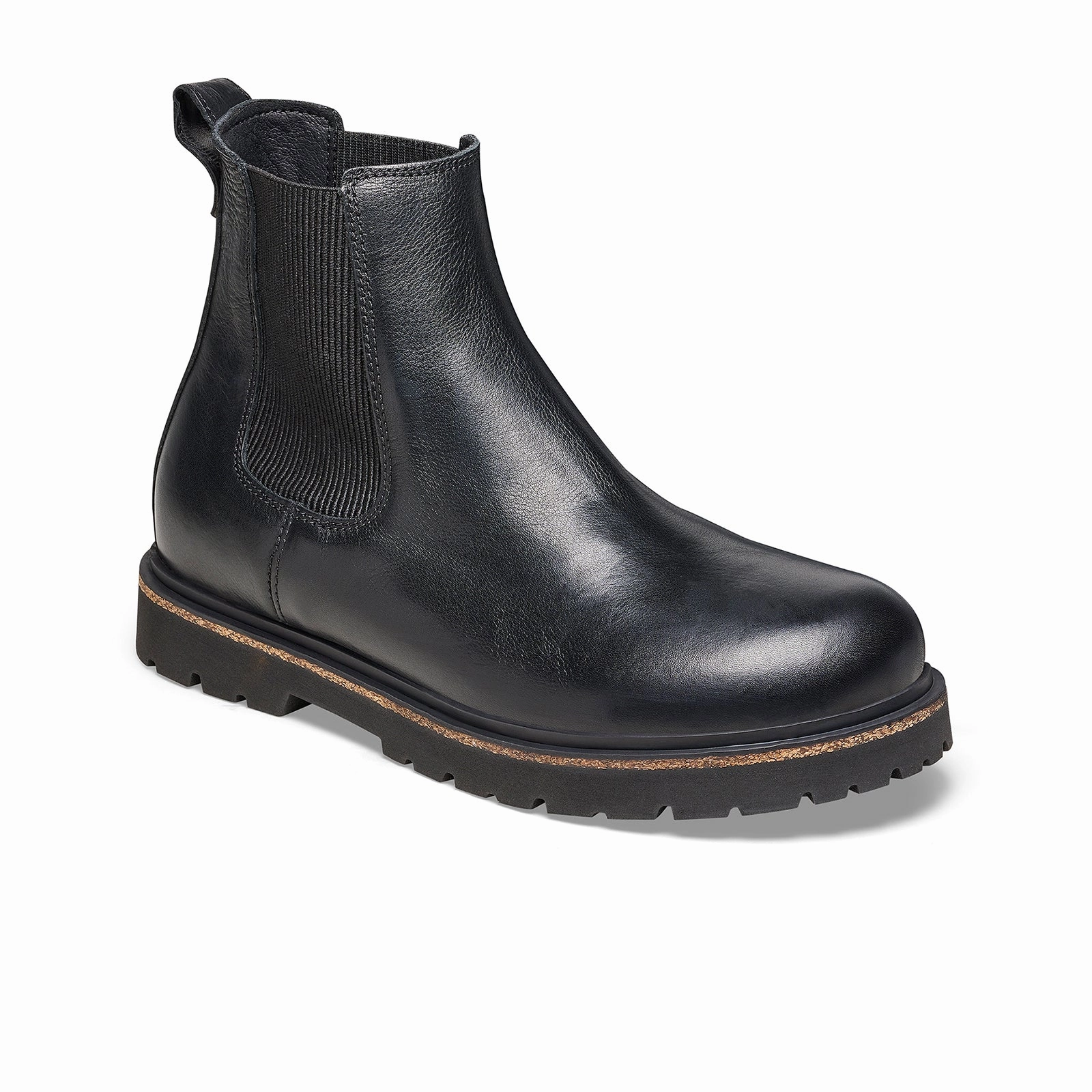 Birkenstock Highwood Chelsea Boot (Men) - Black Leather Protective Finish Urban Commute Sturdy Construction