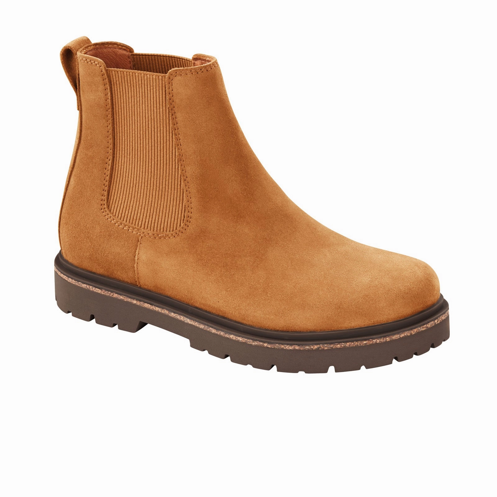 Padded Interior Rough Terrain Birkenstock Highwood Chelsea Boot (Men) - Mink Suede