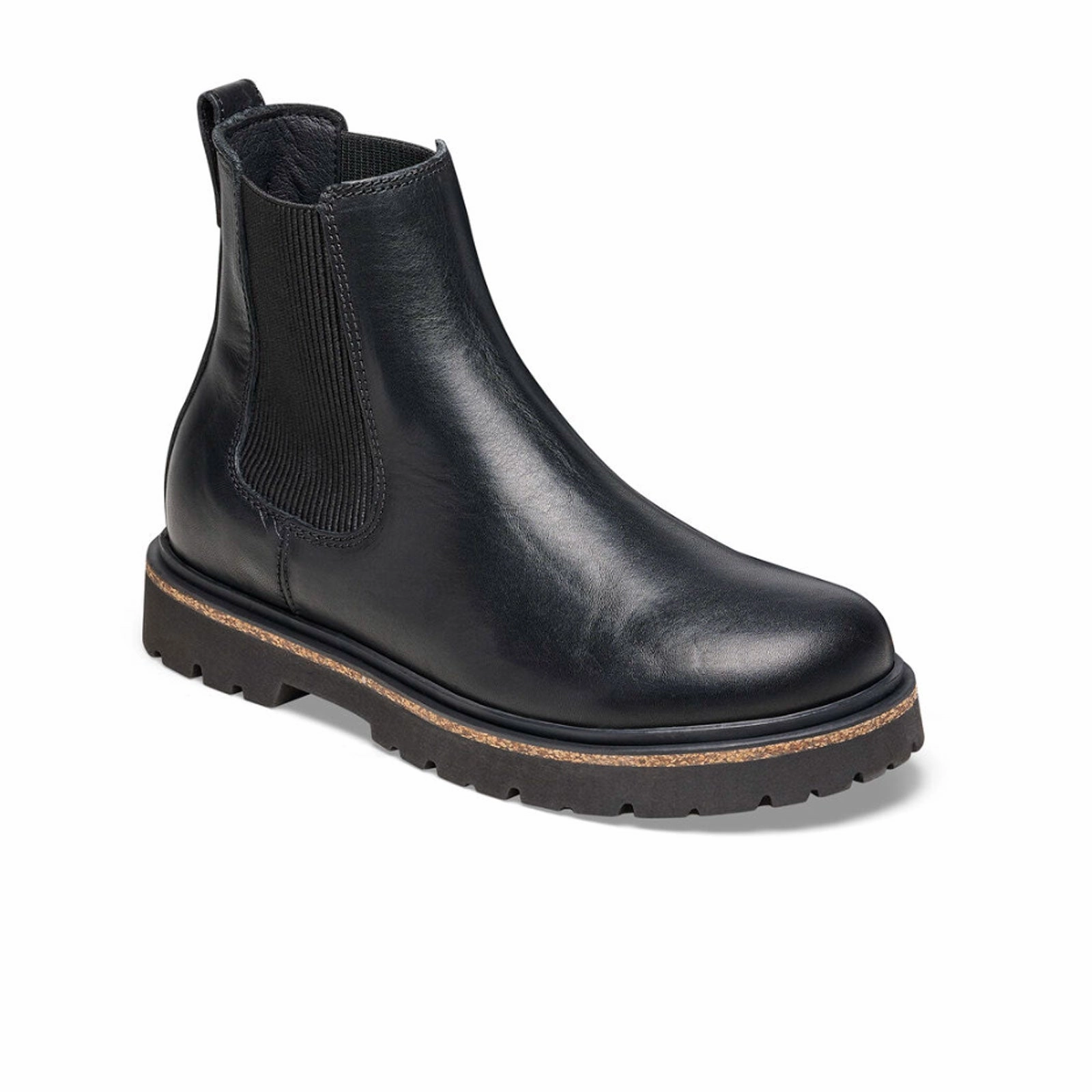 Low Profile All Day Worker Rugged Built Rainy Day Commuter Birkenstock Highwood Chelsea Boot (Women) - Black Leather