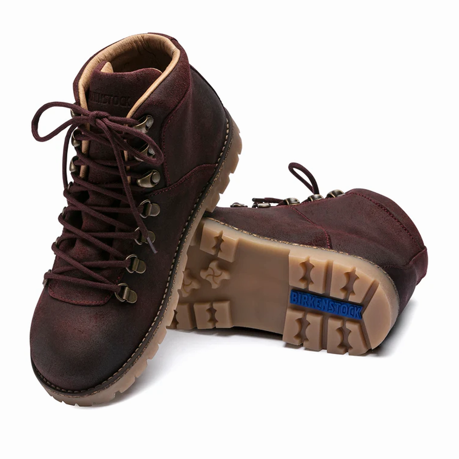 Birkenstock Jackson Narrow Ankle Boot (Women) - Burgundy Oiled Suede Archaeologist Patterned Surface