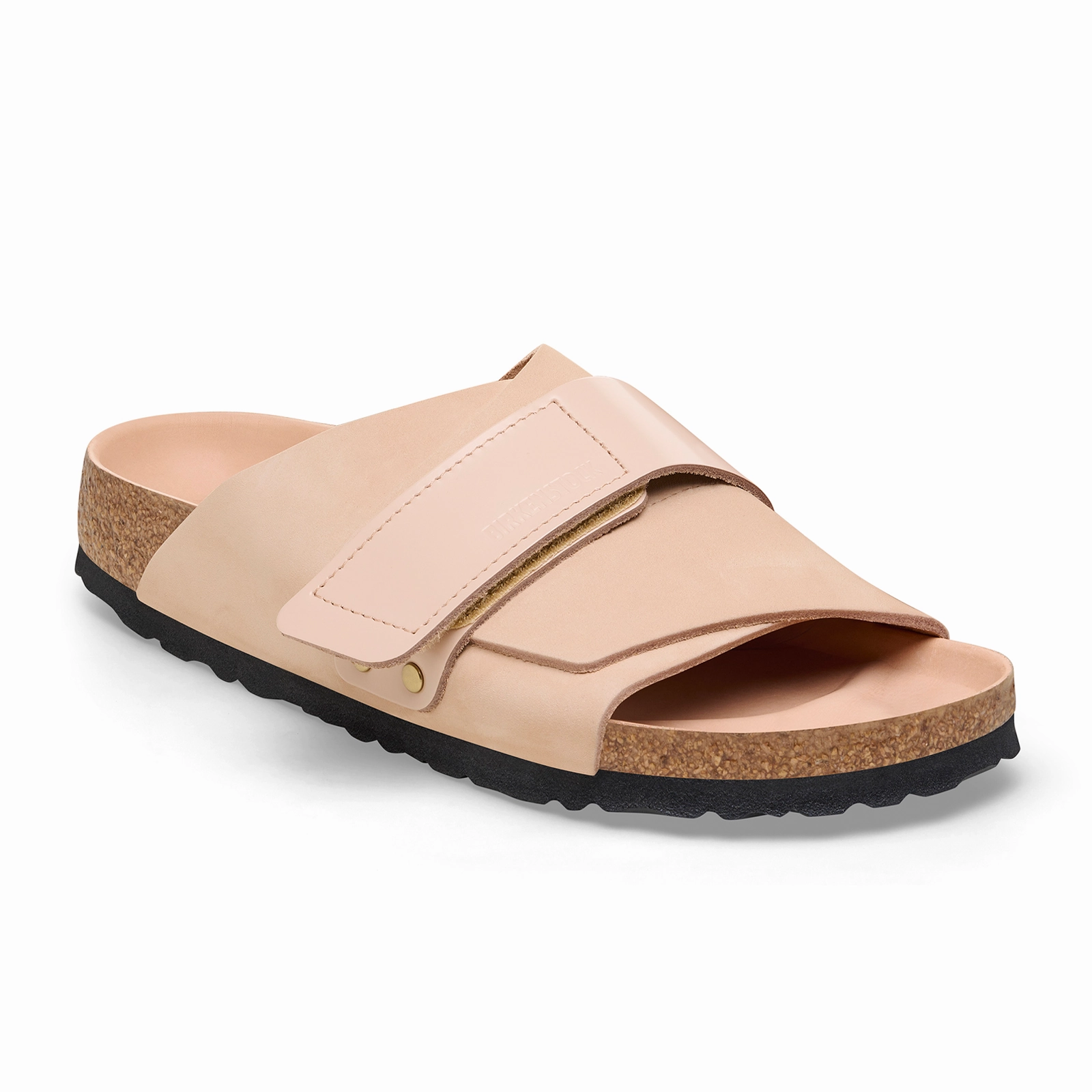Outdoor Flats Memory foam insole Birkenstock Kyoto Hex Narrow Slide Sandal (Women) - High Shine New Beige Nubuck