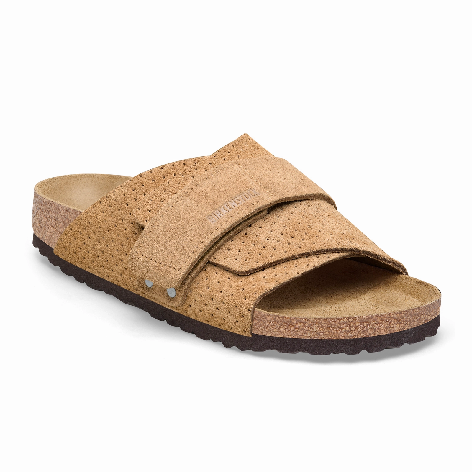 Birkenstock Kyoto Narrow Slide Sandal (Women) - Dotted New Beige Suede Anti microbial Flexible Summer Sandals