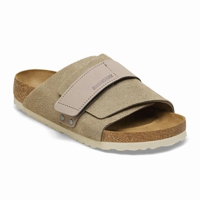 Ventilated Upper Birkenstock Kyoto Narrow Slide Sandal (Women) - Taupe Suede