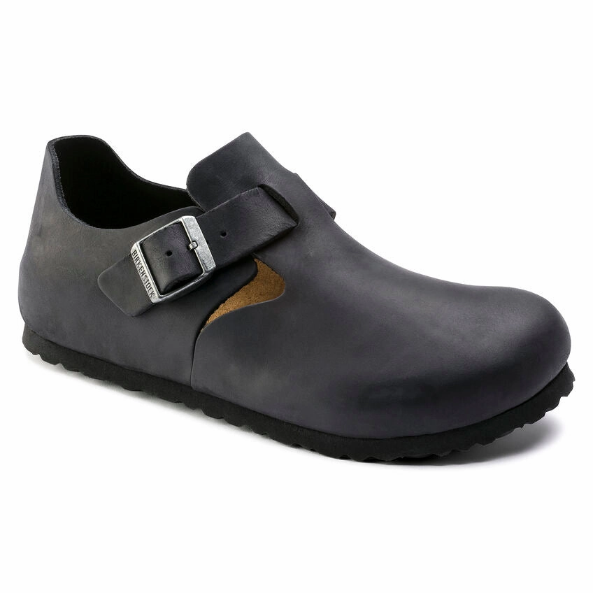 BIRKENSTOCK LONDON CLASSIC FOOTBED SHOE - BLACK OILED LEATHER Dream Walk
