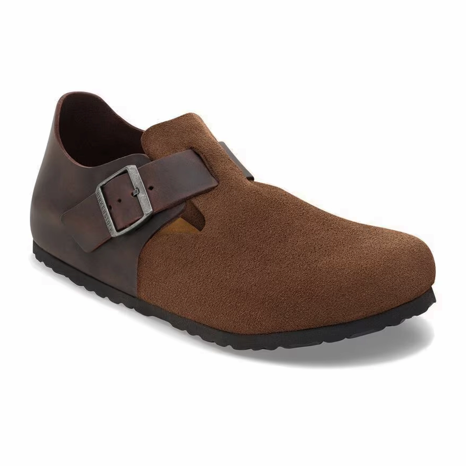 Birkenstock London Clog (Men) - Dark Tea Suede/Oiled Leather Perfect Walking