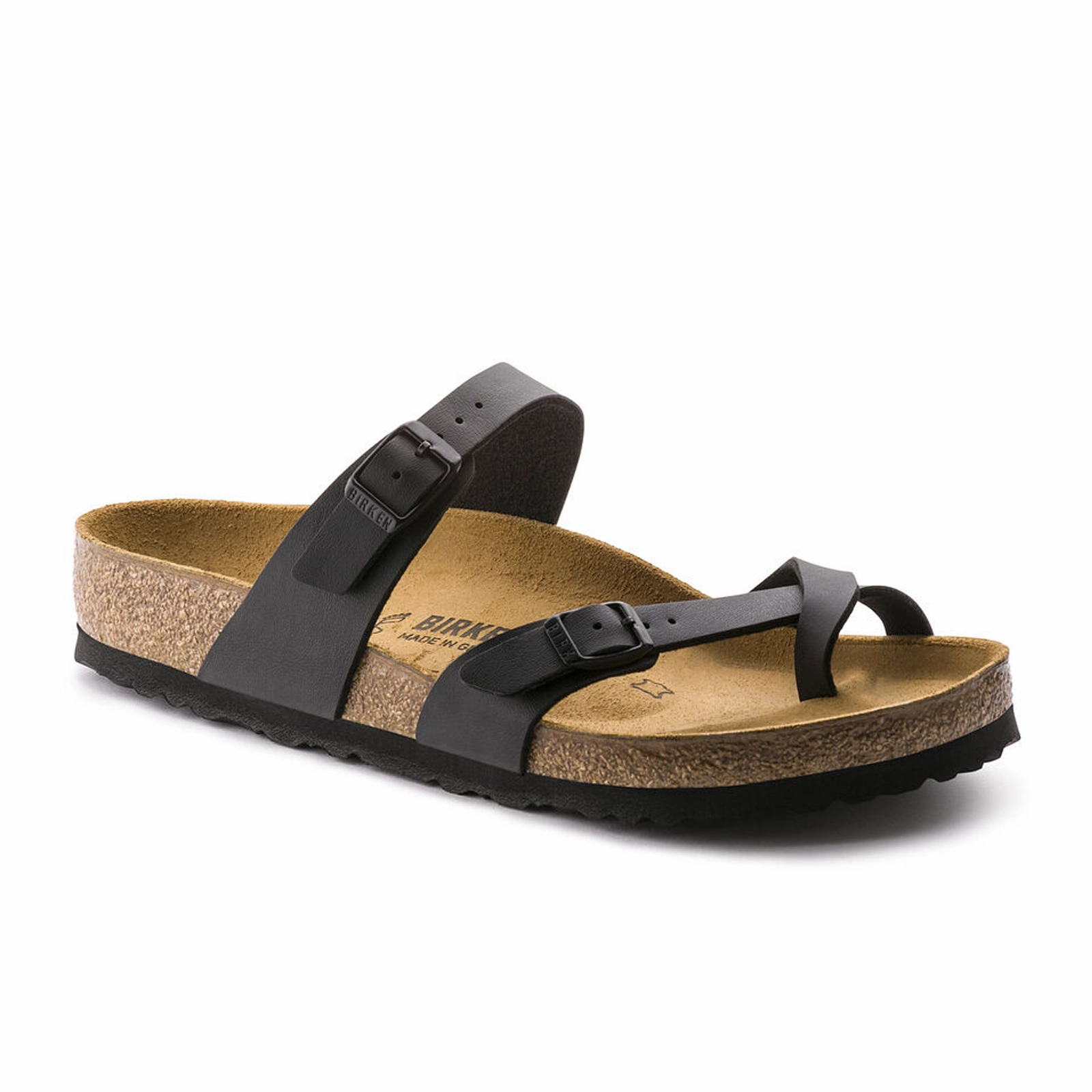 Birkenstock Mayari Sandal (Women) - Black Birko-Flor Low Profile Sidewalls