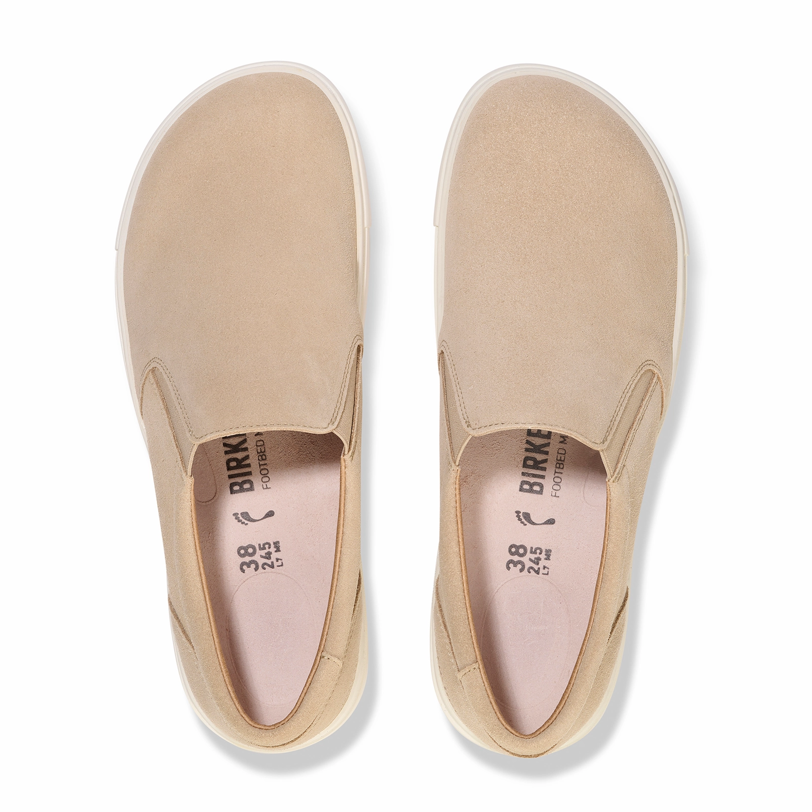 Summer Vibe Birkenstock Oswego Narrow Slip On Sneaker (Women) - Sandcastle Suede