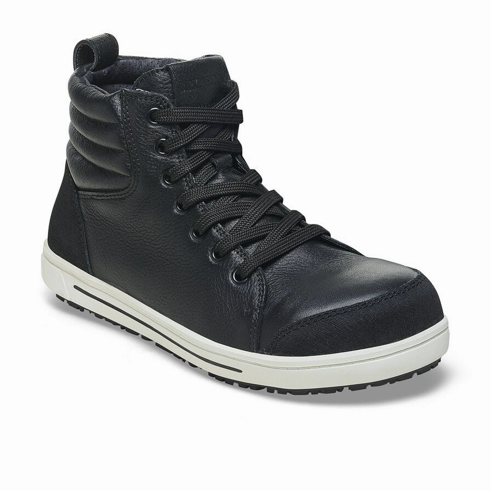 Metallic Accent Birkenstock QS700 High Top Steel Toe Safety Shoe (Unisex) - Black Leather