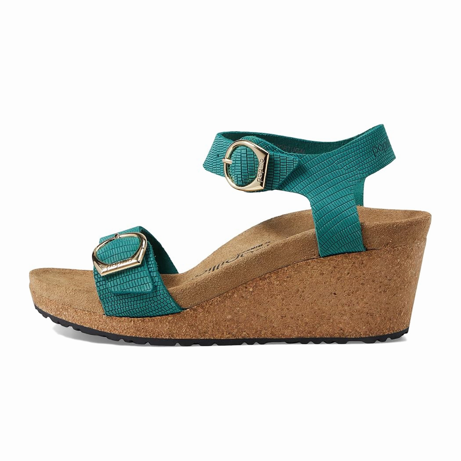 All Day Wear Comfort Air Circulation Birkenstock Soley Narrow Wedge Sandal (Women) - Embossed Biscay Bay Nubuck