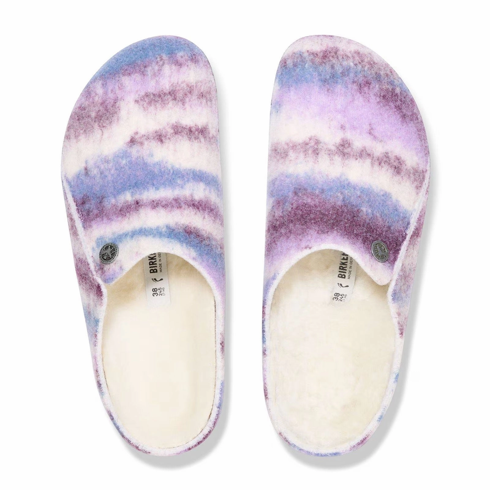 Comfortable Flip-flops for Men Birkenstock Zermatt Shearling Slipper (Women) - Mauve Multi Wool/Natural Shearling