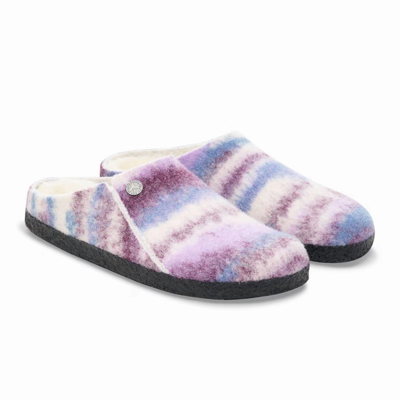 Friend Meet hollow design Birkenstock Zermatt Shearling Slipper (Women) - Mauve Multi Wool/Natural Shearling