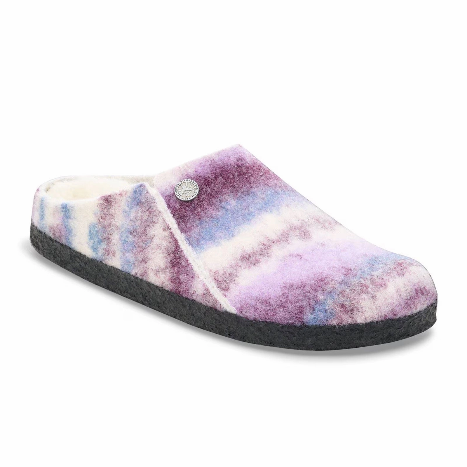 Birkenstock Zermatt Shearling Slipper (Women) - Mauve Multi Wool/Natural Shearling Impact Diffusion Quick Buckle