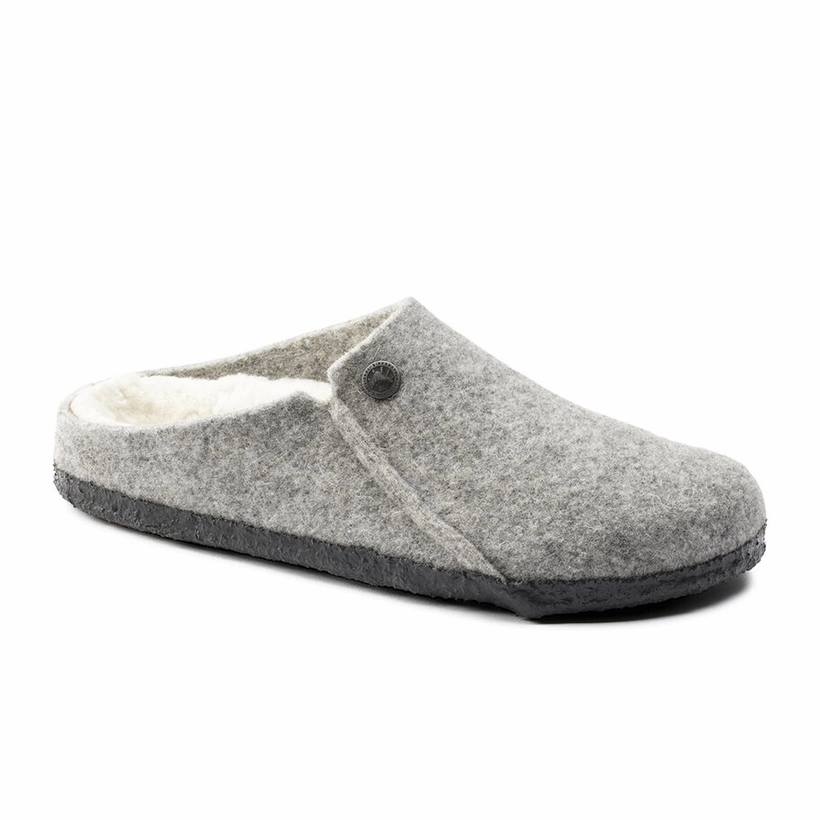 Birkenstock Zermatt Slipper (Men) - Light Gray Wool/Natural Shearling Quick Drying Materials tassel