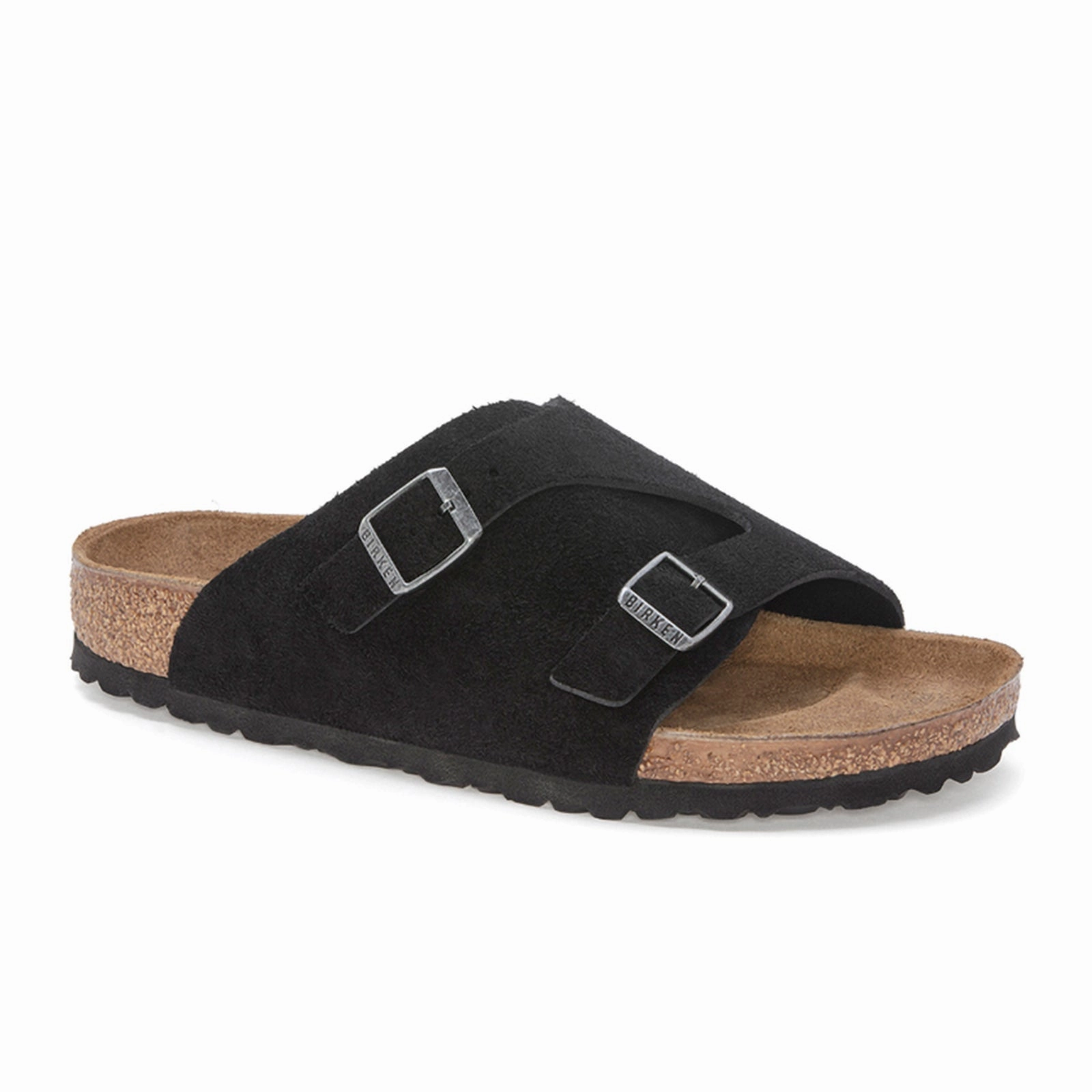 Outdoor Travel Comfy Open-toe Shoes Birkenstock Zurich Slide Sandal (Men) - Black Suede