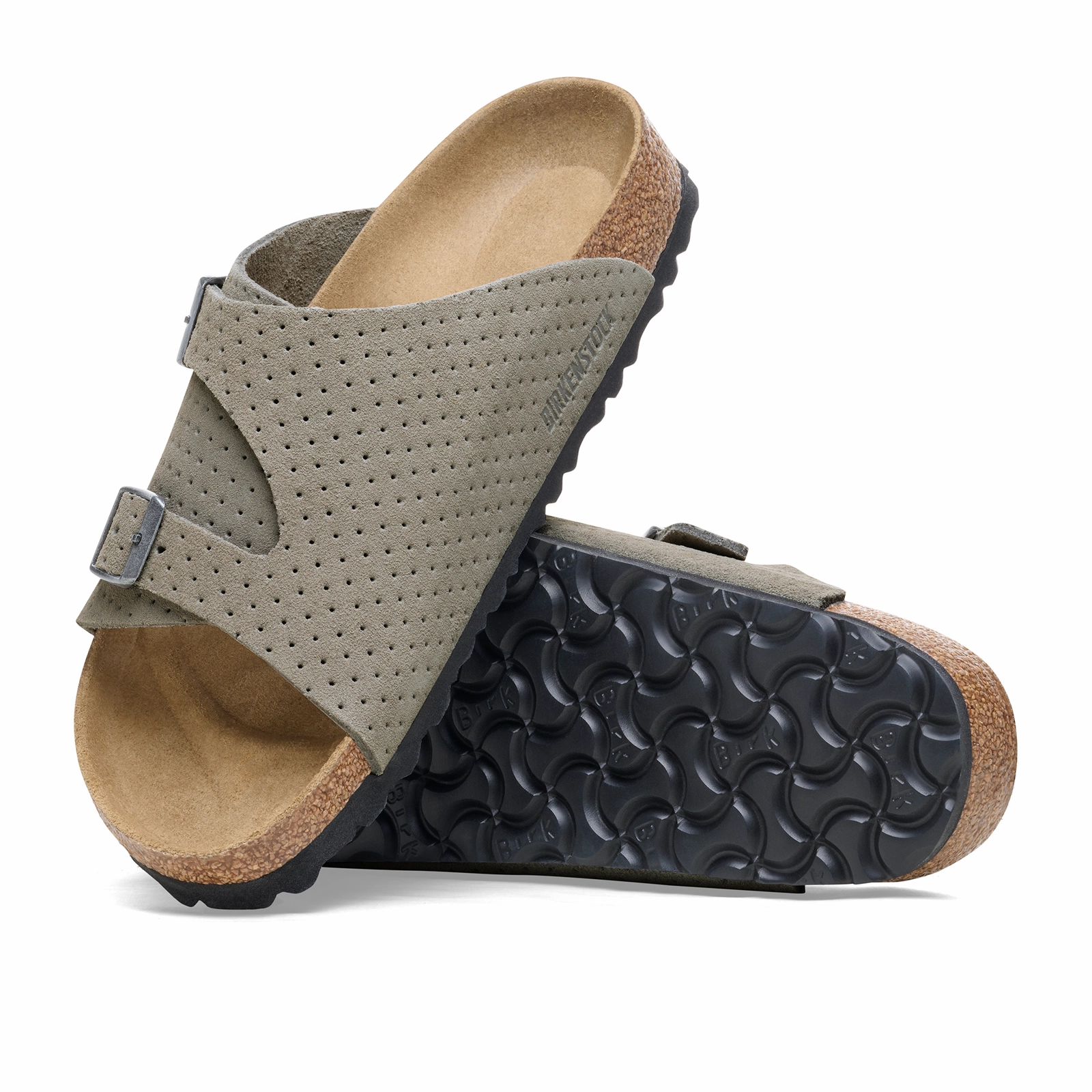 Comfortable And Practical Birkenstock Zurich Slide Sandal (Unisex) - Dotted Stone Coin Suede