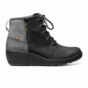 Bogs Vista Rugged Lace Waterproof Ankle Boot (Women) - Black Multi Sturdy Construction Long Travel