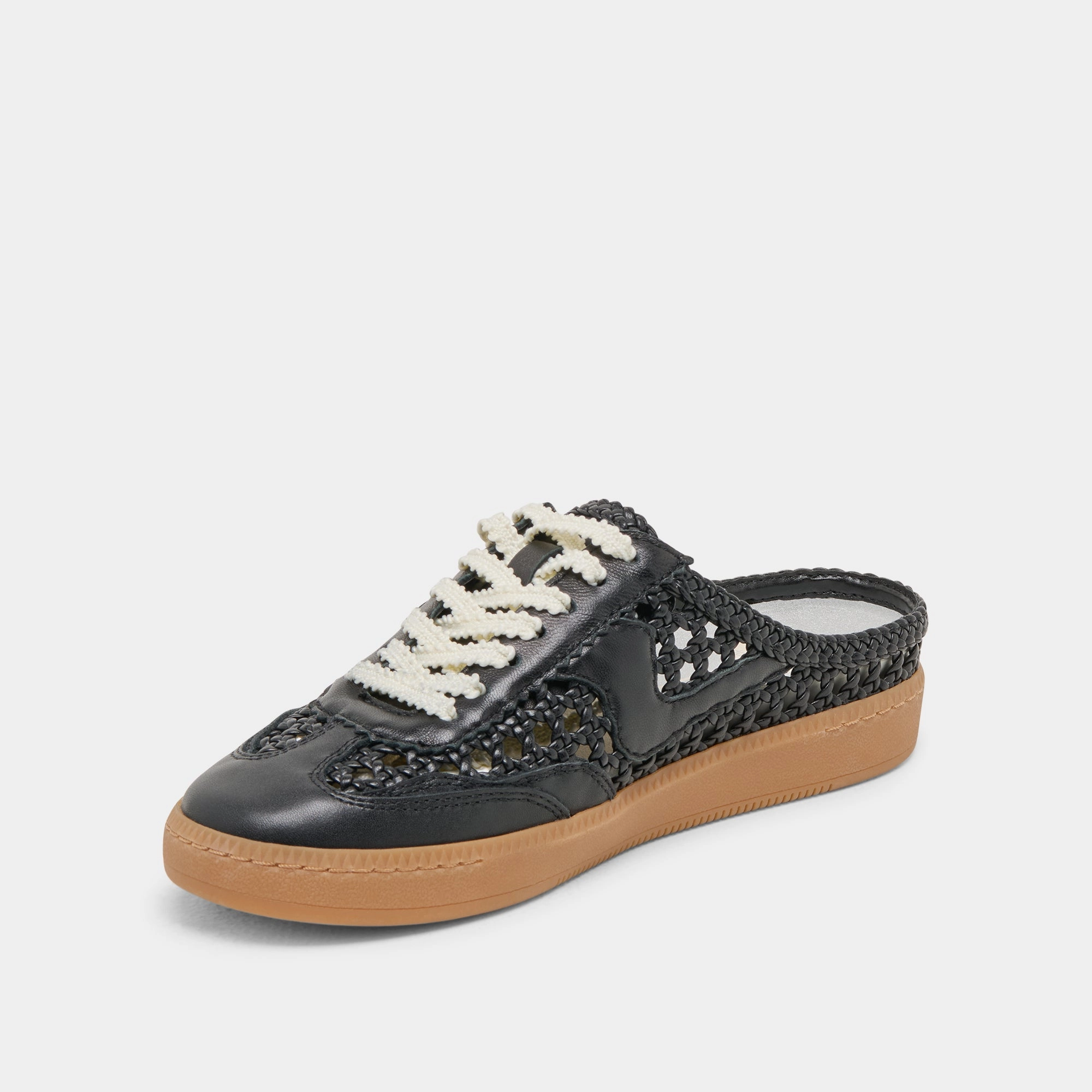 Standout Look Grip Support NOTICE SLIDE WOVEN SNEAKERS BLACK WOVEN STELLA