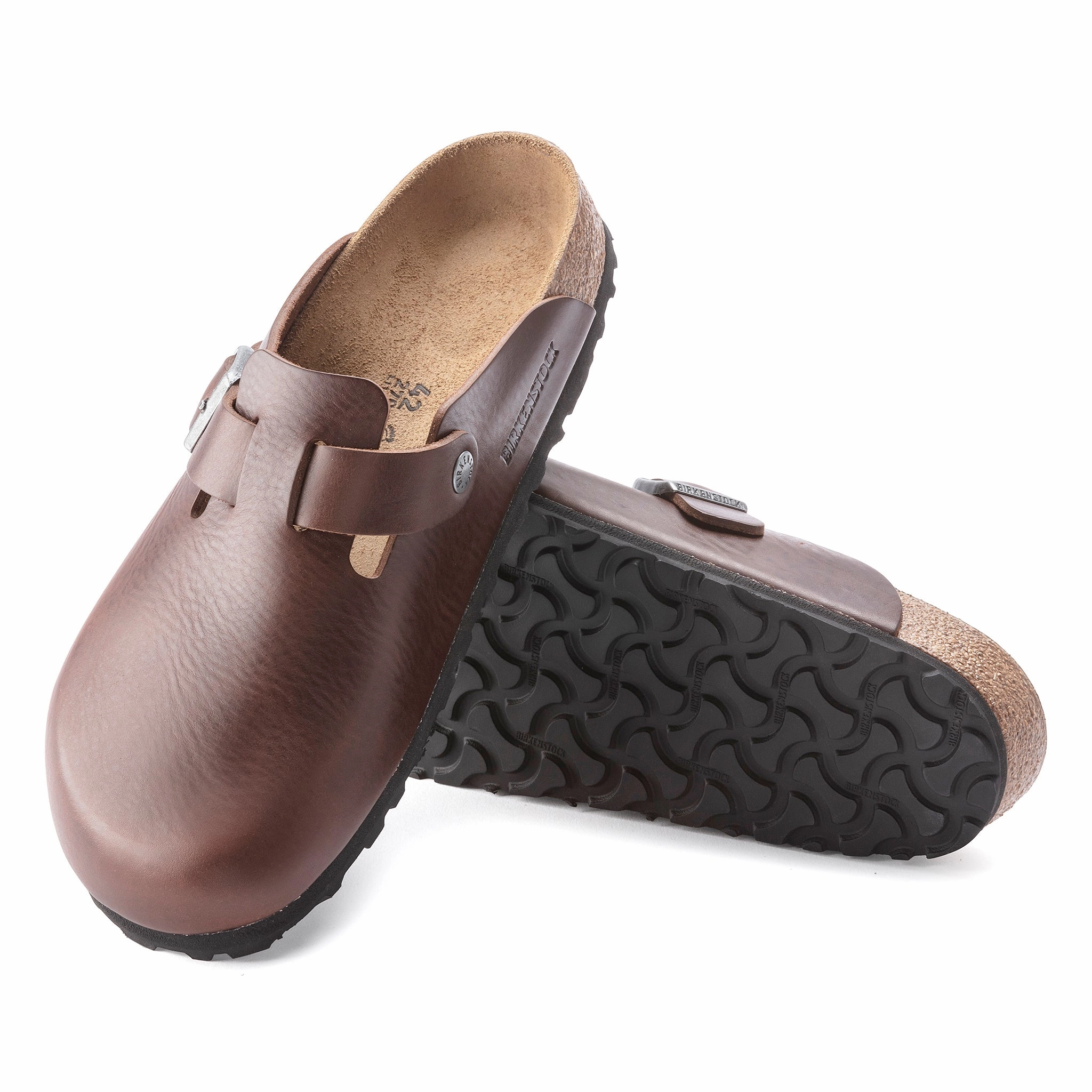 BOSTON GRIP CLOG - ROAST - LEATHER Anti Fatigue Insole Polished Metallic Accents