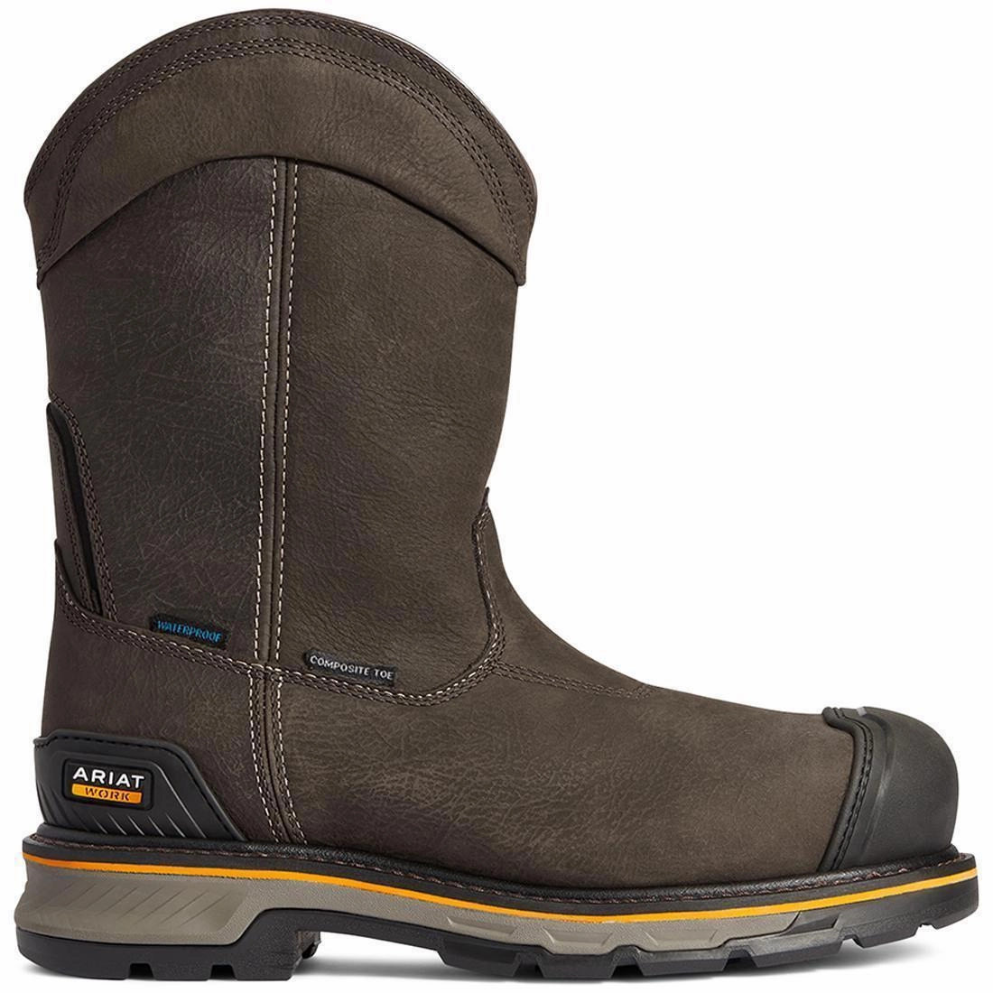 humid - weather Stump Jumper Composite-Toe Waterproof Pull-On Work Boot Iron Coffee