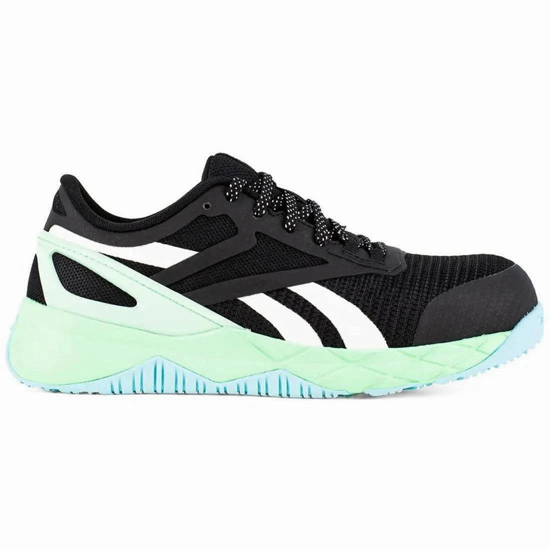 Women's Nanoflex Tr Composite-Toe Athletic Work Shoe Black/Seafoam Green Advanced Traction Pattern