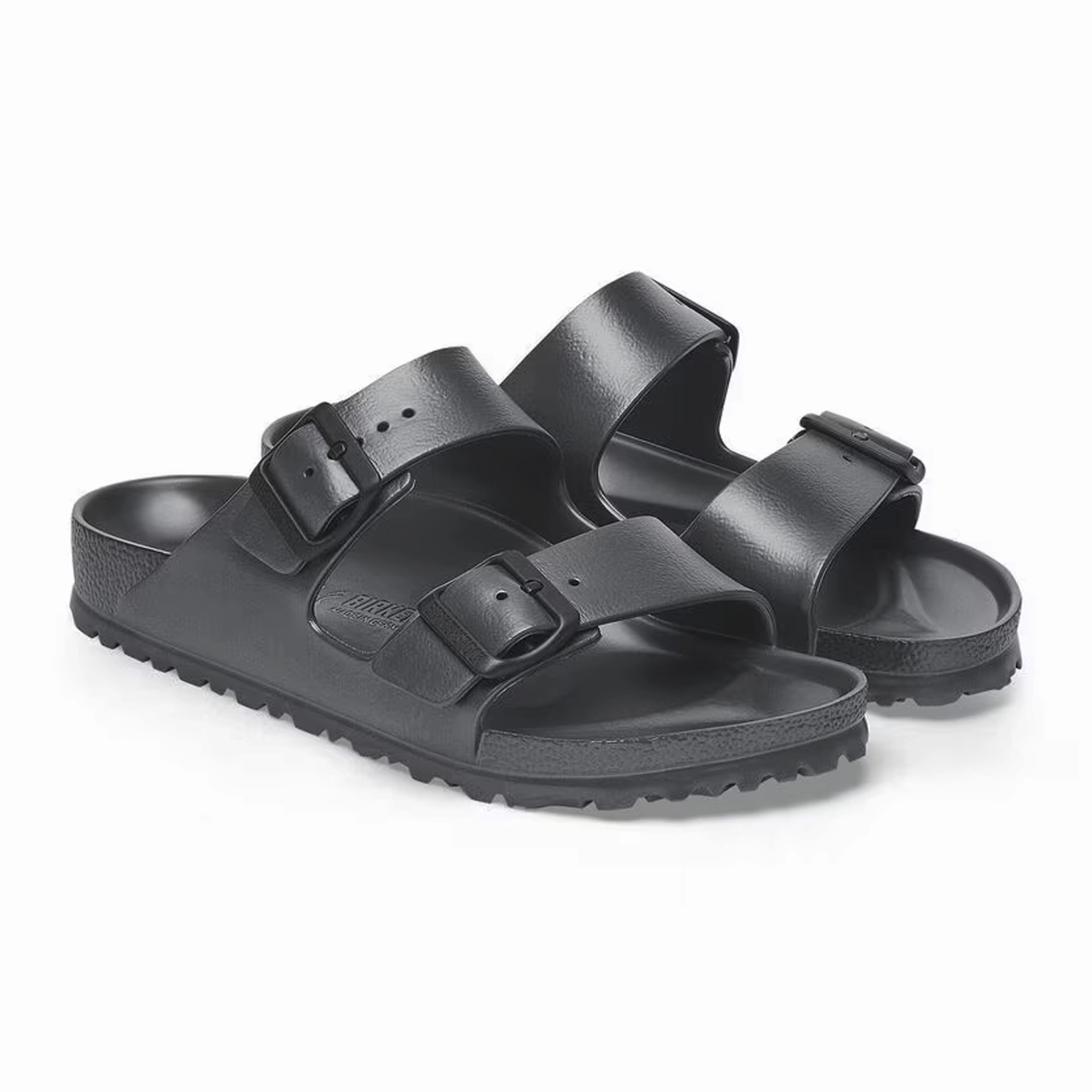 Reinforced Heel Support Birkenstock Arizona EVA Slide Sandal (Men) - Metallic Anthracite