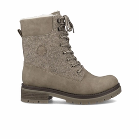 Canvas AntiOdor Rieker Peggy 70703-64 Mid Boot (Women) - Fango/Wood