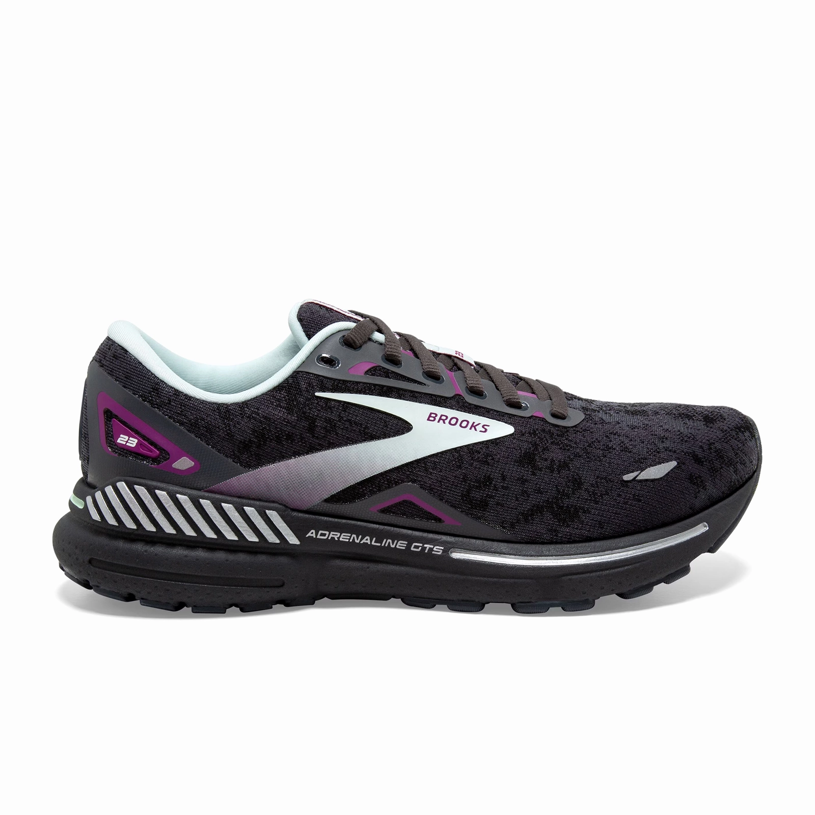 Sandal Pads Brooks Adrenaline GTS 23 Running Shoe (Women) - Black/Light Blue/Purple