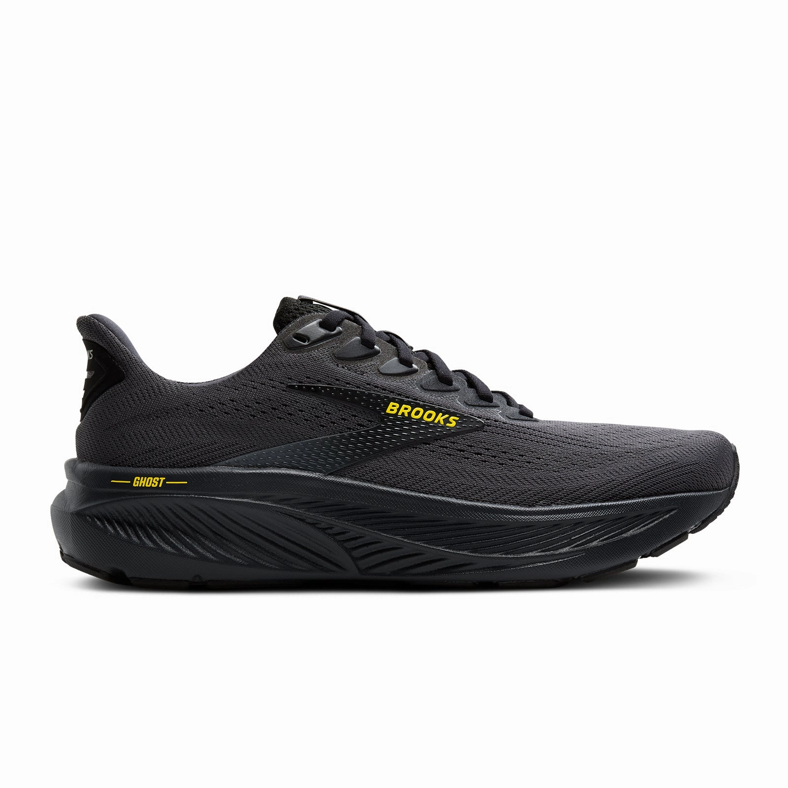 Brooks Ghost 17 Running Shoe (Men) - Ebony/Black/Yellow All Purpose