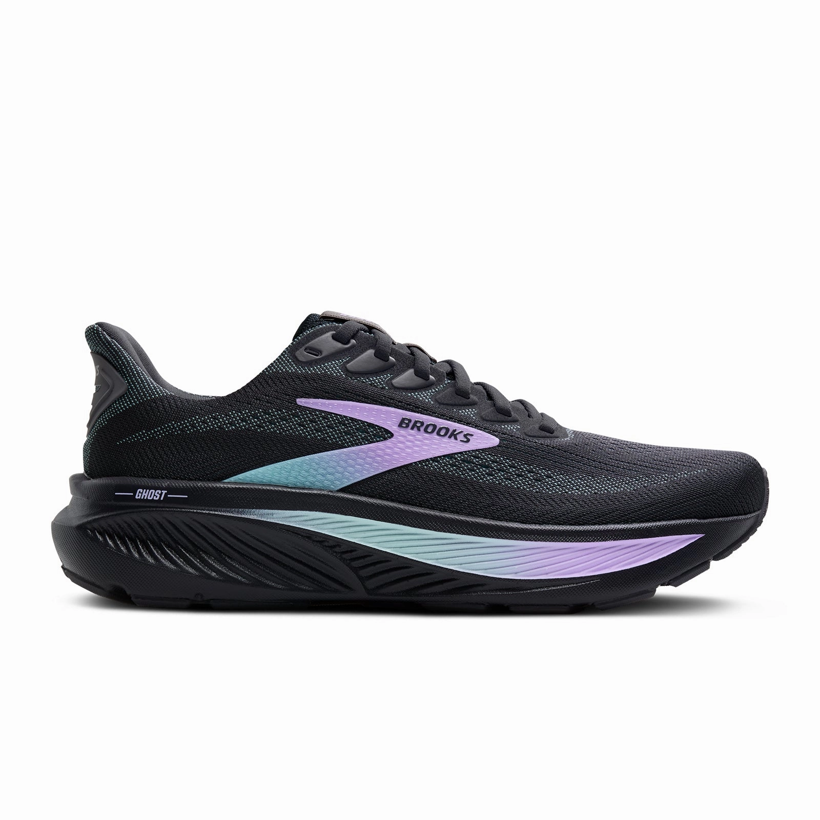 Brooks Ghost 17 Running Shoe (Women) - Grey/Clearwater/Purple Wide Fit Baseplate Practical And Stylish Footwear