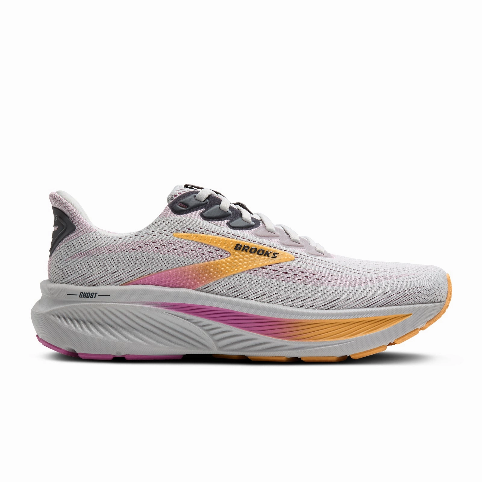Brooks Ghost 17 Running Shoe (Women) - Oyster/Apricot/Pink Weather Resistant Weave Grip Enhancement