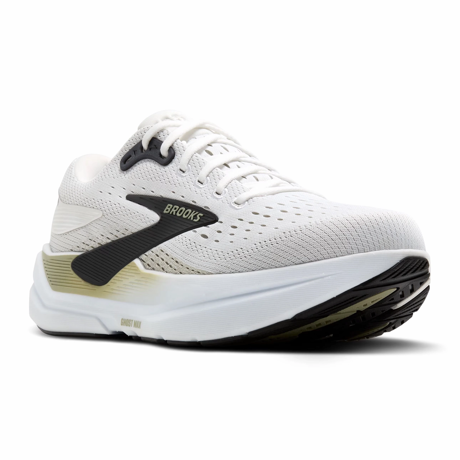 Brooks Ghost Max 3 Running Shoe (Men) - Bright White/Tea/Black Soft Cushioning Rugged Traction