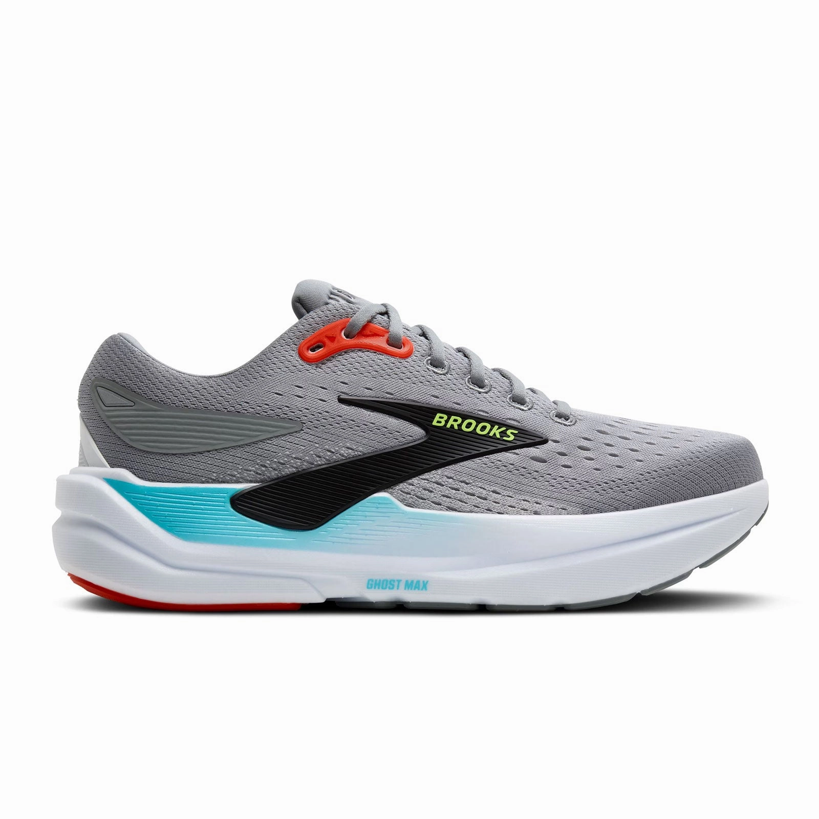 Brooks Ghost Max 3 Running Shoe (Men) - Primer Grey/Antarctica/Red Multi Strap