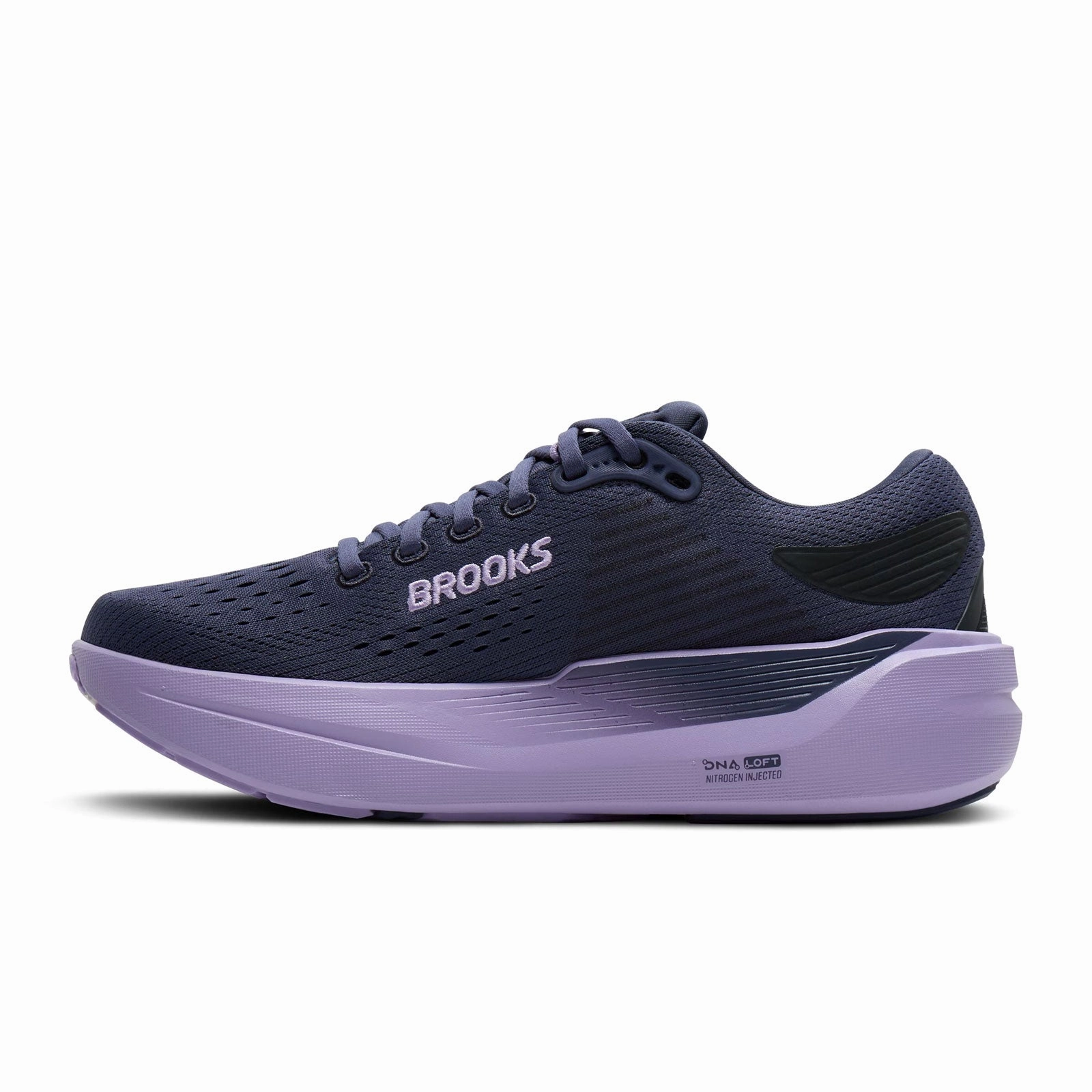 Reinforced Stitch Bonding Lightweight Outdoor Footwear Brooks Ghost Max 3 Running Shoe (Women) - Nightshadow/Ebony/Purple
