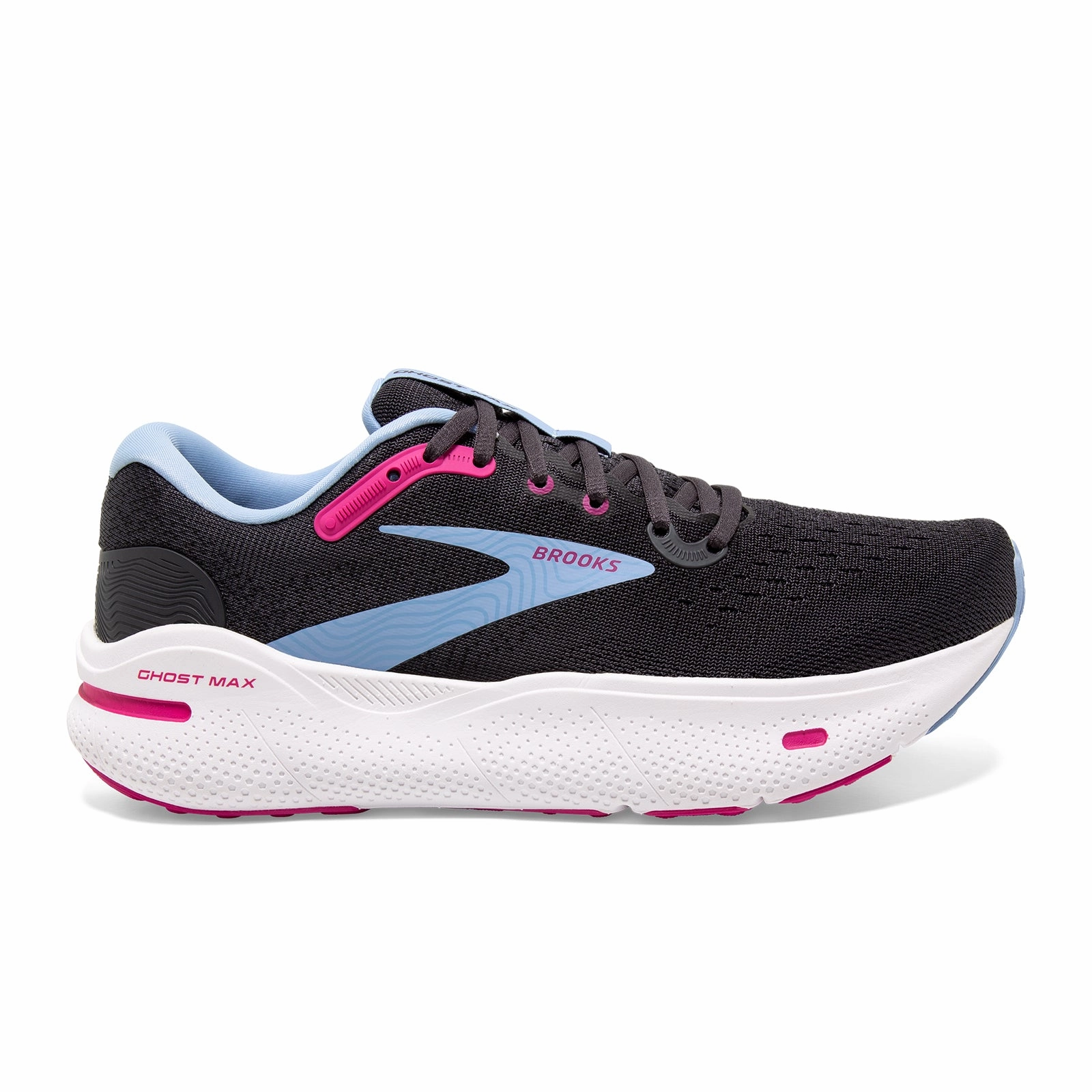 Easy Posture Anti Slip Tread Brooks Ghost Max Running Shoe (Women) - Ebony/Open Air/Lilac Rose