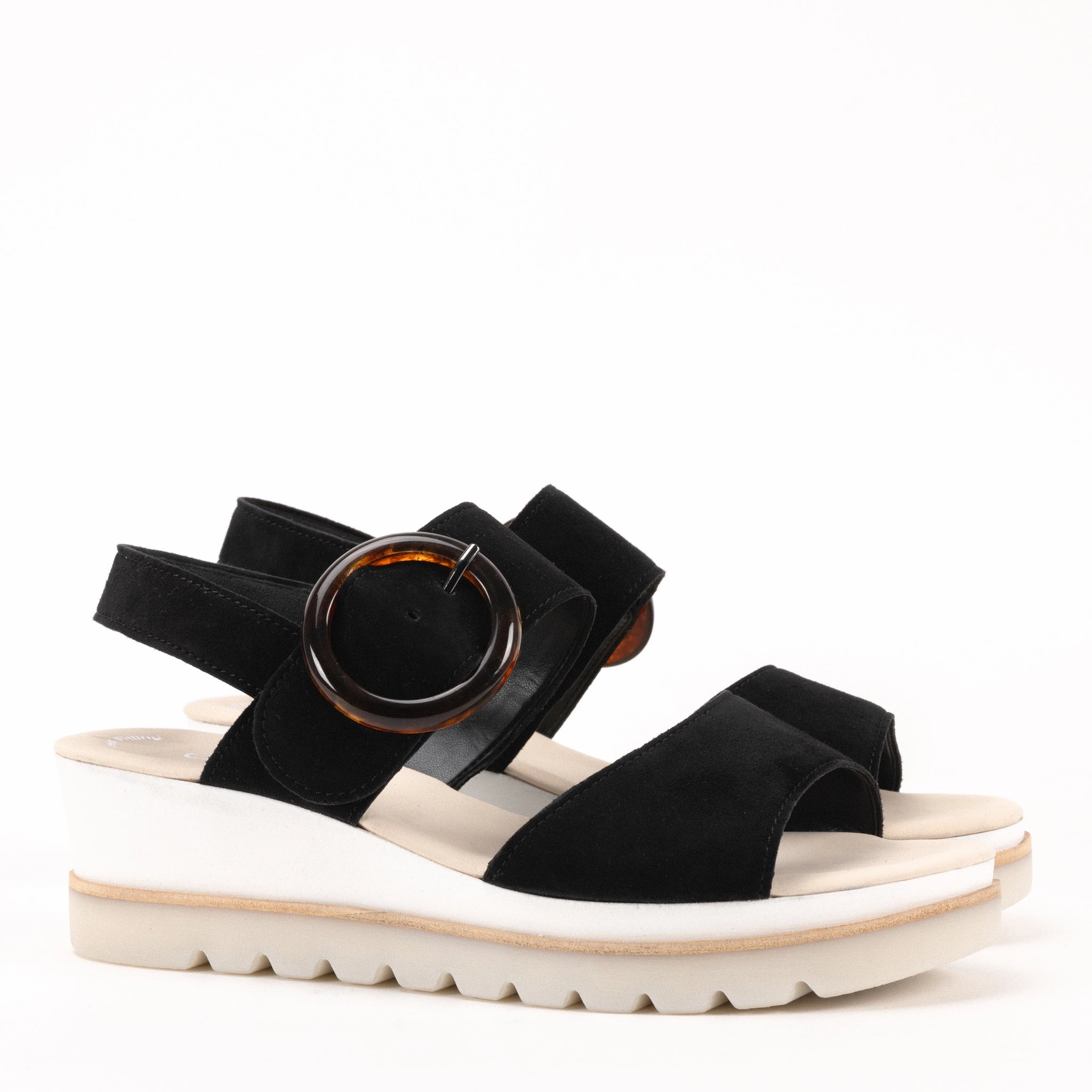 festival snowboarders BUCKLE WEDGE - BLACK - LEATHER