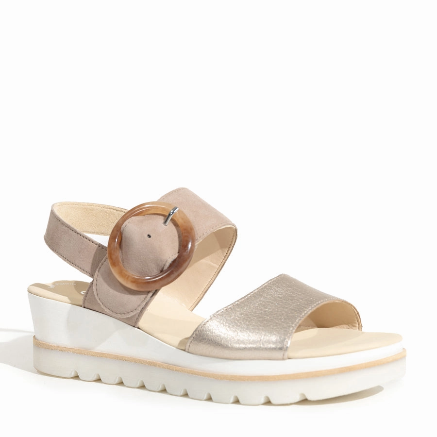 BUCKLE WEDGE - METAL - LEATHER least fall