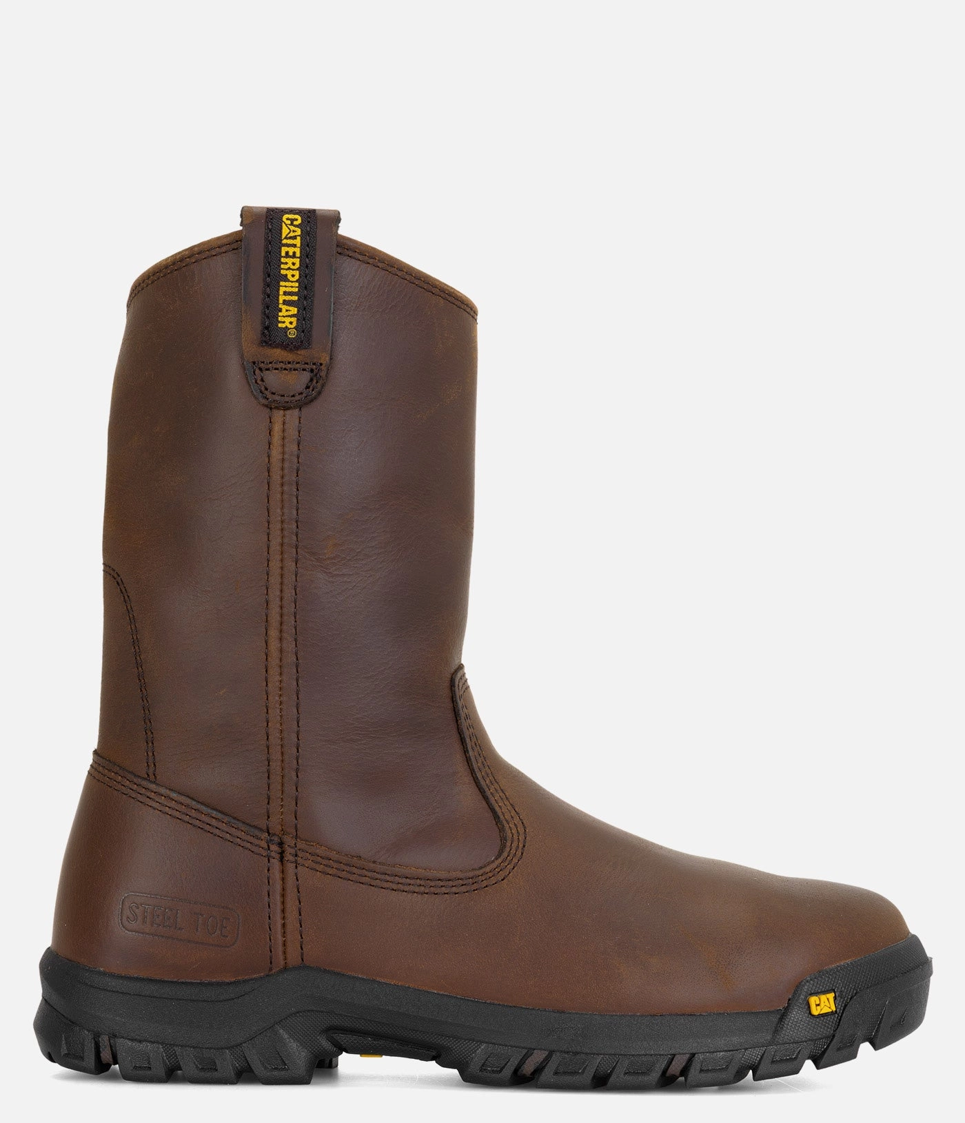 Non Marking Sole Distinctive cushioning CAT Footwear Drawbar Steel Toe Pull-On Work Boot - Men