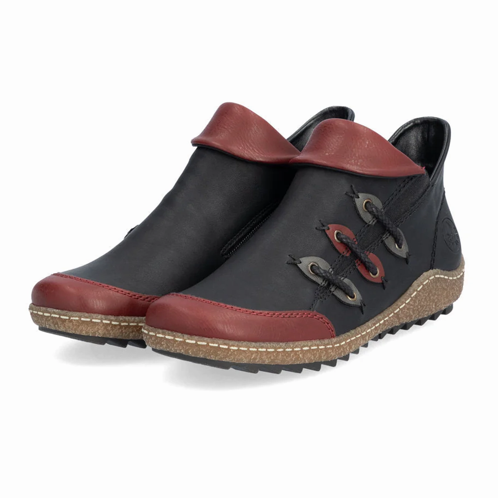 Rieker Z7582 Liv Boot (Women) - Wine/Schwarz/Smoke Rough Walk