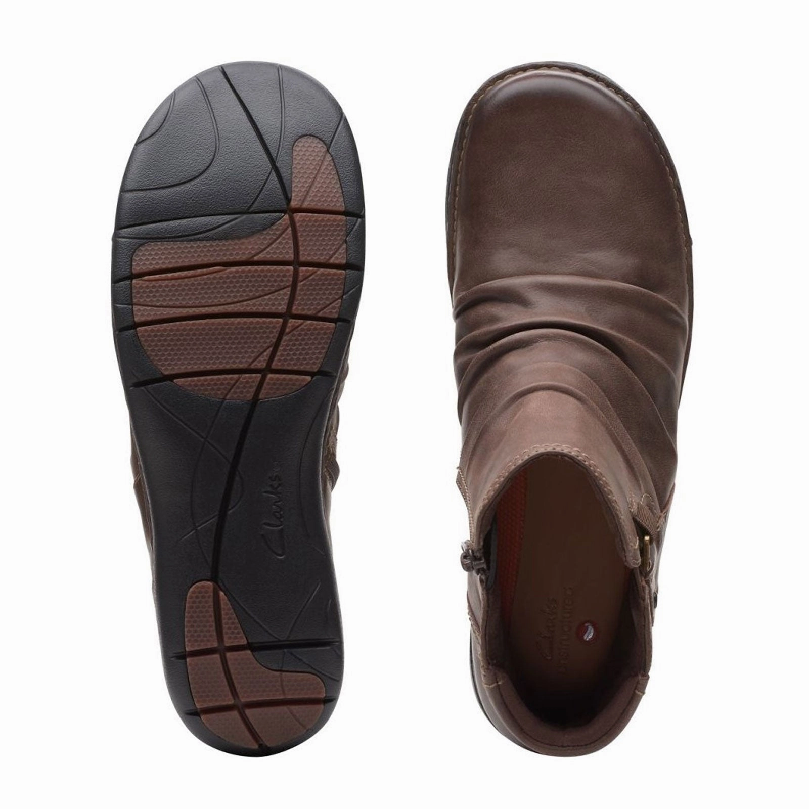 Shockproof lace up closure Clarks Un Loop Top Ankle Boot (Women) - Dark Brown Leather