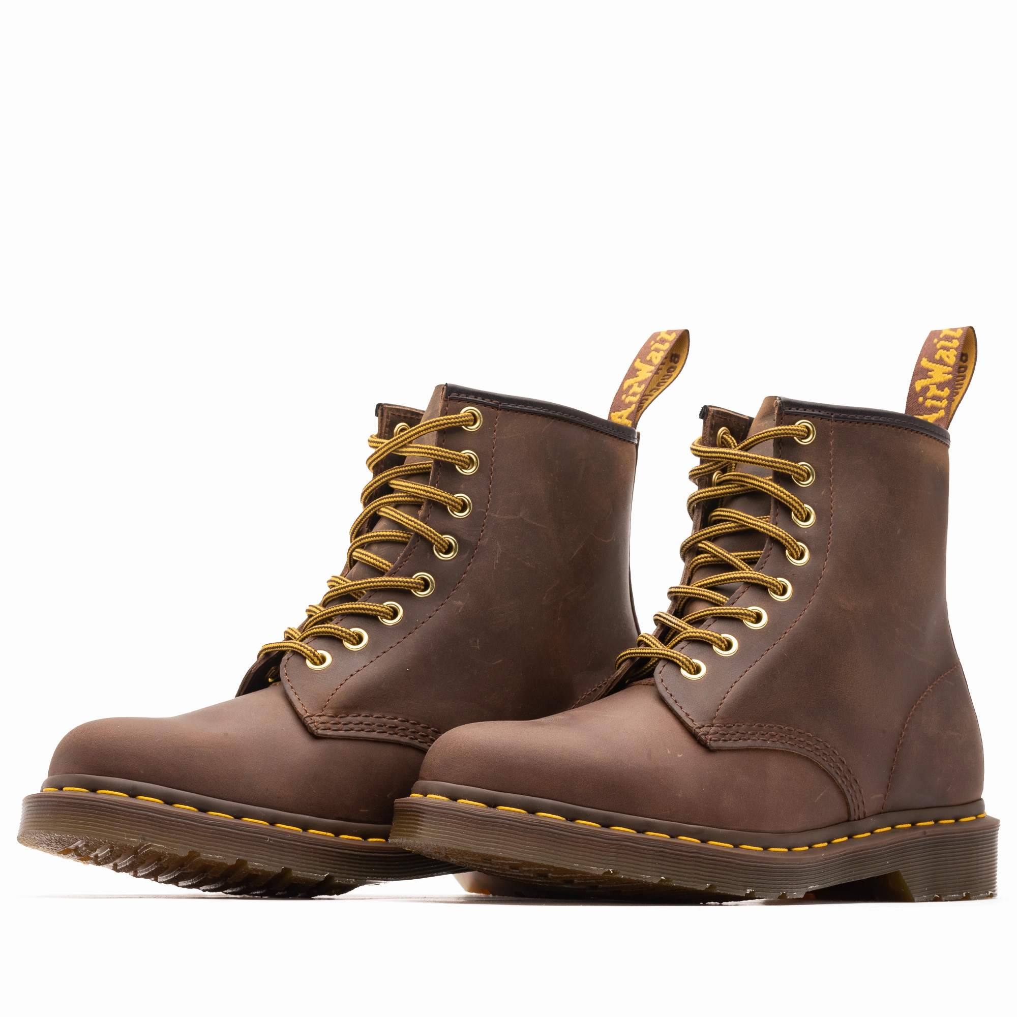 Smooth Texture Family Fit Dr. Martens 1460 Leather Boots - Brown Crazy Horse