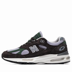 New Balance Made in UK 991v2 - Licorice/Lavender Gray Stable Support Rural Traveler Smooth Design